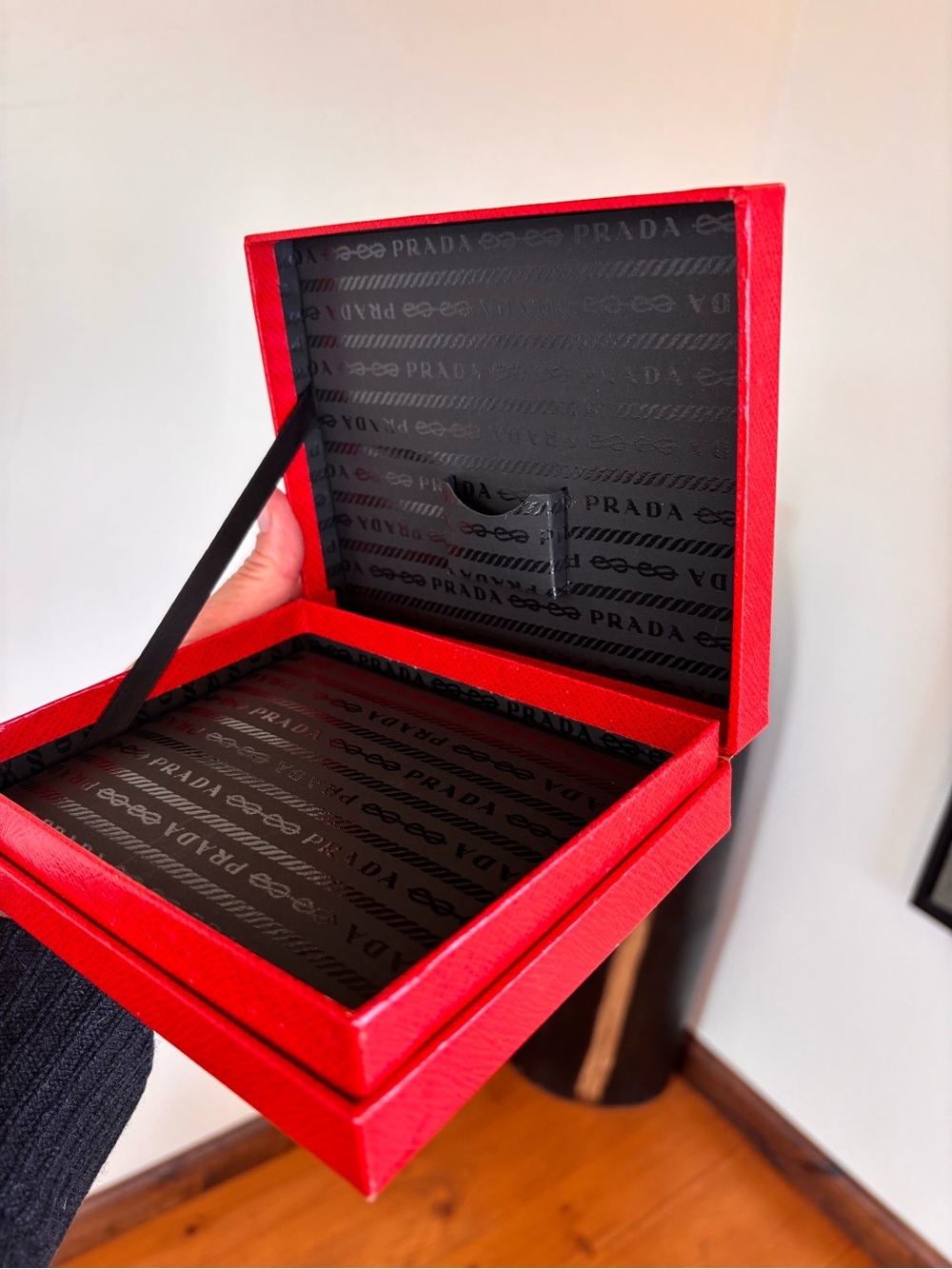 PRADA Authentic Red Saffiano Luxury Presentation Gift Storage Box Set - Picture 9 of 10